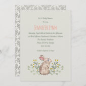 Invitation du Baby shower de Bunny de bois de prin (Devant / Derrière)