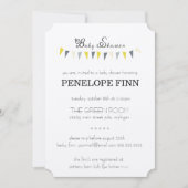 Invitation du Baby shower de Bunting (Devant)