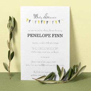 Invitation du Baby shower de Bunting