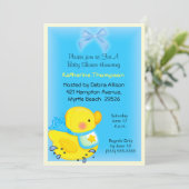 Invitation du Baby shower de canard jaune (Debout devant)