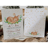 Invitation du Baby shower de cerfs de bois