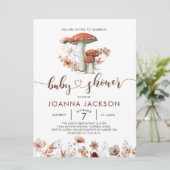 Invitation du Baby shower de champignons de champi (Debout devant)