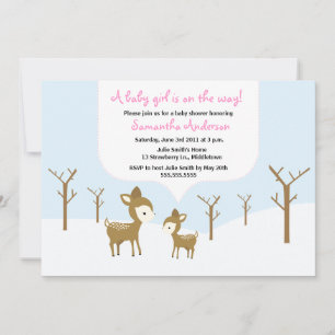 Invitation du Baby shower de chevreuil et de la fa
