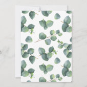 Invitation du Baby shower de couronne d'eucalyptus (Dos)