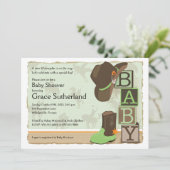 Invitation du Baby shower de cowpoke occidental (Debout devant)