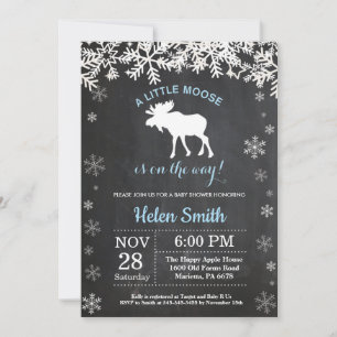 Invitation du Baby shower de  de l'orignal Winter 