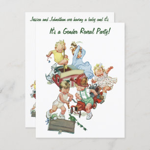 Invitation du Baby shower de  de révélation de gen