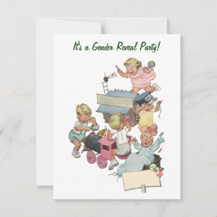 Invitation du Baby shower de  de révélation de gen