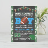 Invitation du Baby shower de football Chalkboard (Debout devant)