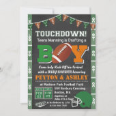 Invitation du Baby shower de football Chalkboard (Devant)