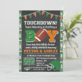 Invitation du Baby shower de football Chalkboard (Debout devant)