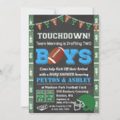 Invitation du Baby shower de football TWIN (Devant)