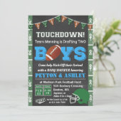 Invitation du Baby shower de football TWIN (Debout devant)