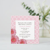 Invitation du baby shower de Gerber du couple rose (Debout devant)