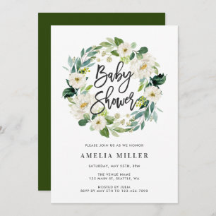 Invitation du Baby shower de germe blanc