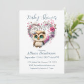 Invitation du Baby shower de germe de hibl Floral (Debout devant)