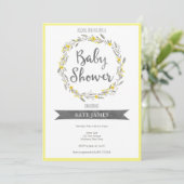 Invitation du Baby shower de germe jaune (Debout devant)