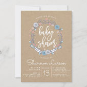 Invitation du Baby shower de germes floraux Boho (Devant)