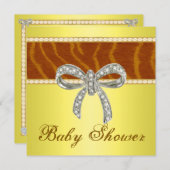 Invitation du Baby shower de la boîte de diamant d (Devant / Derrière)