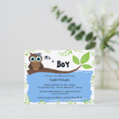 Invitation du Baby shower de la Chouette blanche b (Debout devant)