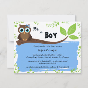 Invitation du Baby shower de la Chouette blanche b