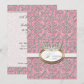 Invitation du Baby shower de la Couronne de la pri (Devant / Derrière)