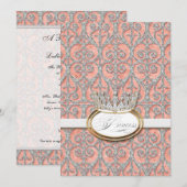 Invitation du Baby shower de la Couronne de la pri (Devant / Derrière)