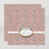 Invitation du Baby shower de la Couronne de la pri (Devant / Derrière)