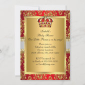 Invitation du Baby shower de la Couronne rouge Pri (Dos)