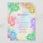 Invitation du Baby shower de la fête de l'ours de  (Devant / Derrière)