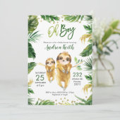 Invitation du Baby shower de la forêt tropicale (Debout devant)