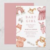 Invitation du baby shower de la garderie de vêteme (Devant / Derrière)