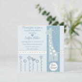 Invitation du Baby shower de la Girafe bleue (Debout devant)