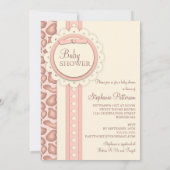 Invitation du Baby shower de la Girafe sucrée| Ros (Dos)