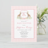 Invitation du Baby shower de la Giraffe de Preppy (Debout devant)