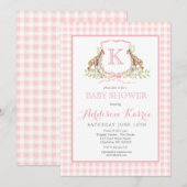 Invitation du Baby shower de la Giraffe de Preppy (Devant / Derrière)
