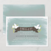 Invitation du Baby shower de la joie (Devant / Derrière)