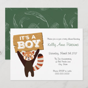 Invitation du Baby shower de la jungle de Panda Ro