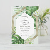 Invitation du Baby shower de la Jungle tropicale (Debout devant)