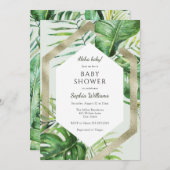 Invitation du Baby shower de la Jungle tropicale (Devant / Derrière)