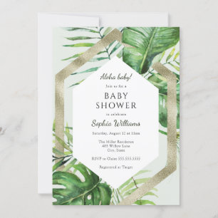Invitation du Baby shower de la Jungle tropicale