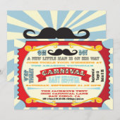 Invitation du Baby shower de la Moustache du Carna (Devant / Derrière)