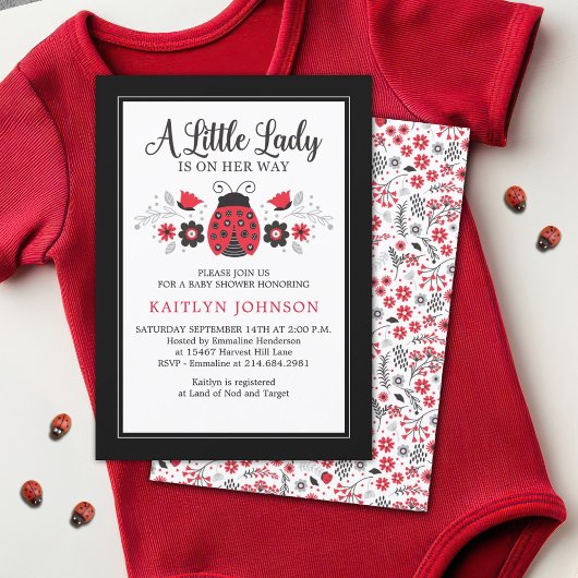 Invitation du Baby shower de la petite dame Ladybu