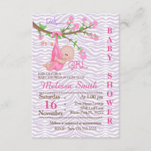 Invitation du Baby shower de la petite fille en éb