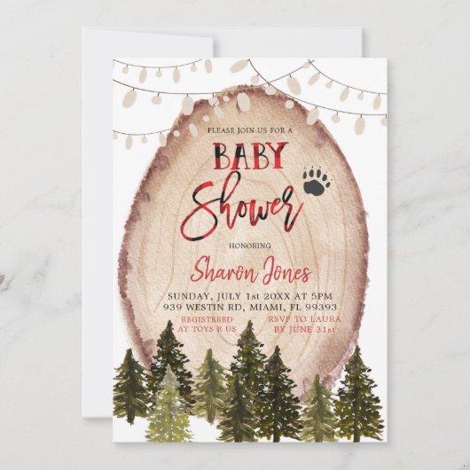 Invitation du Baby shower de la sériole forestière (Devant)