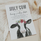Invitation du Baby shower de la vache fleur sauvag