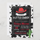 Invitation du Baby shower de la vache rouge (Devant)