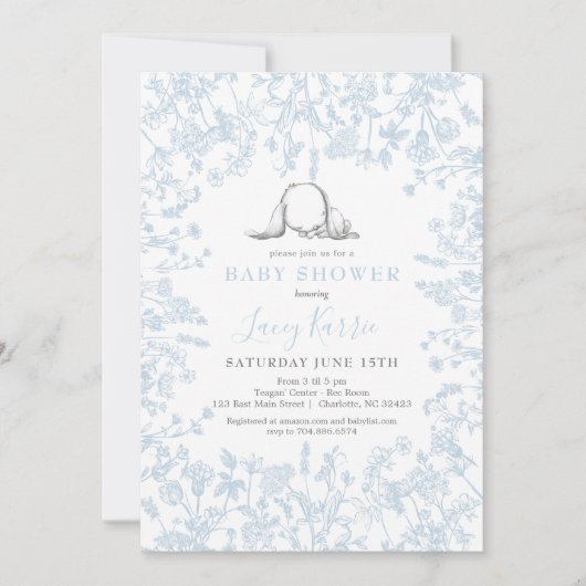 Invitation du baby shower de lapin de la Chinoiser (Devant)