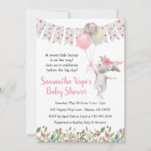 Invitation du Baby shower de lapin floral de print (Devant)