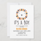 Invitation du Baby shower de Lion (Devant)